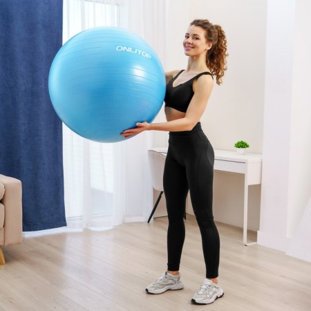 Fitball ONLYTOP, D = 85 cm, 1400 g, anti -wings, blue color-8