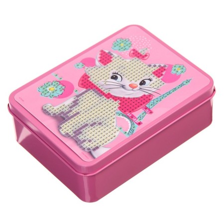 Diamond mosaic on the box, 11.5 x 8.5 cm, cats aristocrats-2
