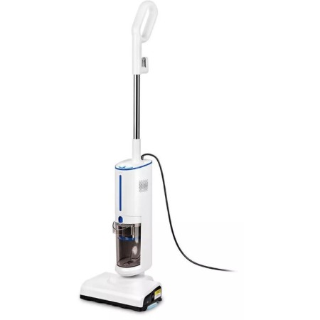 Vacuum cleaner 2 in 1 KT-5157-3, vertical, steam, 1000 watts, 1.2 l, heating 30 seconds, white and blue