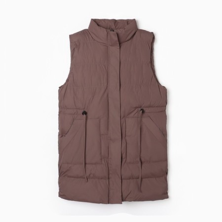 Warmed female vest, brown color, size 44-6