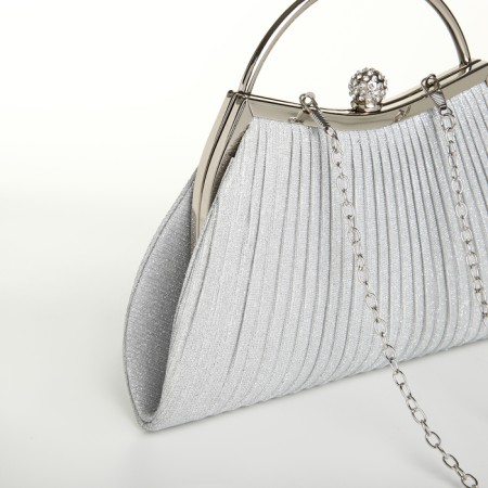 Female bag on farmar, silver color-3