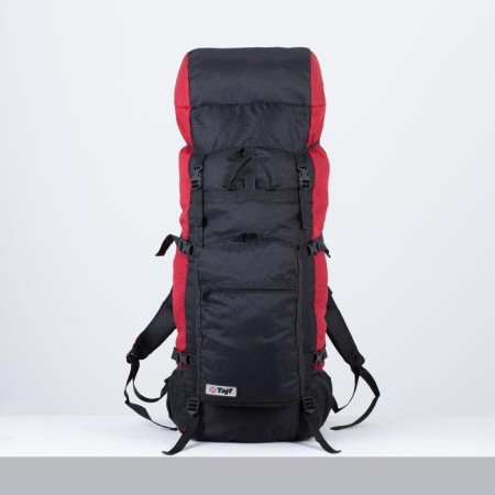 Tourist backpack, TAIF, 90 liters, cord department, outer pocket, 2 side nets, black color