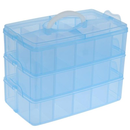 Organizer for storage is plastic, 3 tiers, 30 cells, 32 × 18 × 24 cm, blue color-9