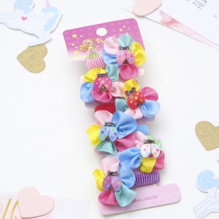 Hair gum "Funny gloss" (set 6 pcs) Flower of God's cow