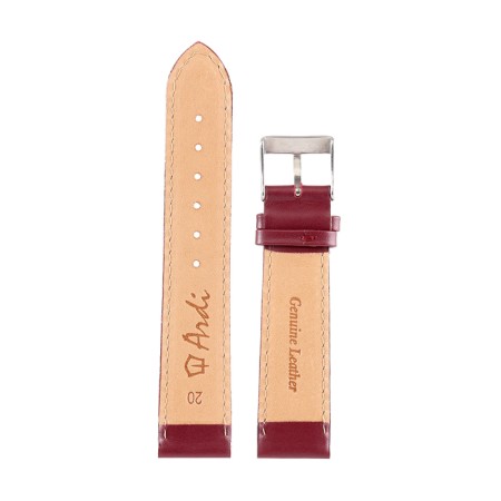 Watch strap, 20 mm, harness 75 mm, larynx 115 mm, genuine leather, burgundy-3