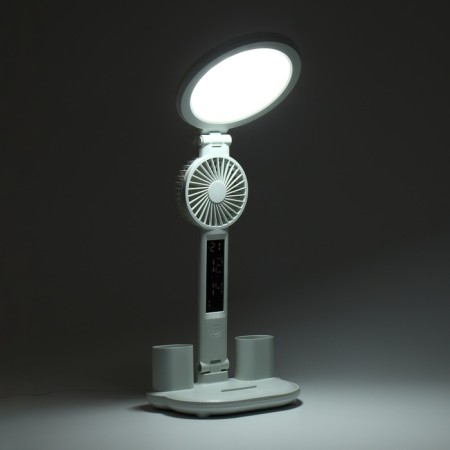 Clock - electronic lamp: calendar, thermometer, organizer, fan, 7 watts, 3 modes, USB-4