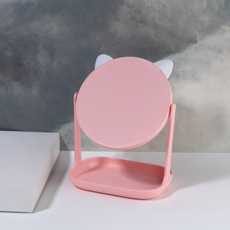Mirror with a stand for storage "Circle", D mirror surface 14.5 cm, color mix-3