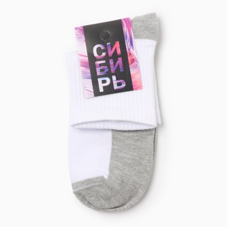 Male socks shortened, white/gray color, rr 29-2