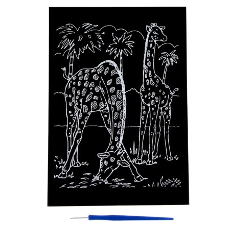 Giraffe engraving gold-1