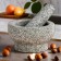 A mortar with a pestle made of stone is large, 450 ml, gray, in a box
