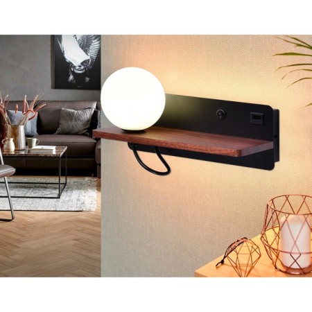 Wall lamp with a switch, USB port and Ambrella Light, Wall, FW521, G9, 4200K, Black Black, Dark Tree-2