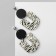 Earrings "Geometry" zebra, black and white color in silver