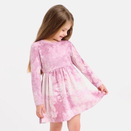 Платье детское KAFTAN "Dream" р.34 (122-128), лиловый тай-дай-7