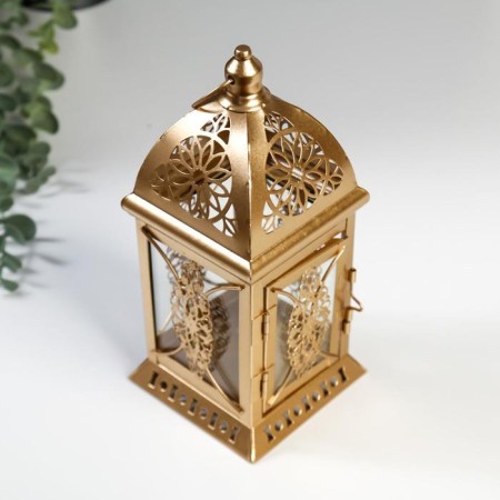 Climber metal, glass for 1 candle "Flash. Fes" gold 21.5x9.7x9.7 cm-2