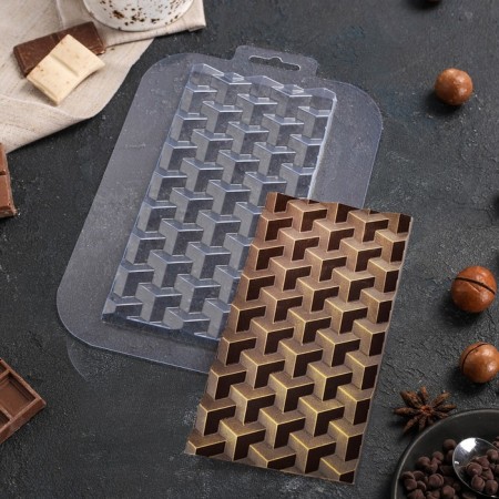 Form for chocolate and sweets Plastic "Tiles Extra Cubes", Perennial Color