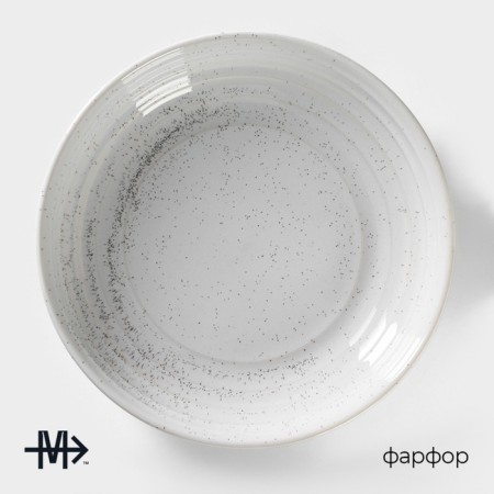 Porcelain salad Magistro Urban, 1250 ml, D = 23 cm, white color in specking-1