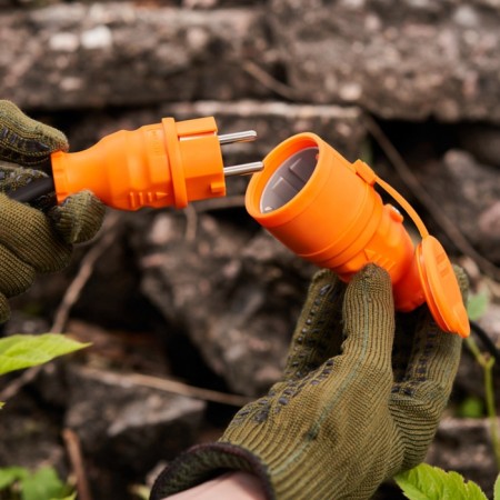 Direct moisture -proof plug, c/s, 16 a, ip44, orange rubber rexant-4