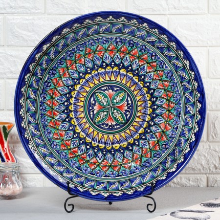 Largan Rishtan ceramics "Patterns", 42 cm, Blue Mix-1