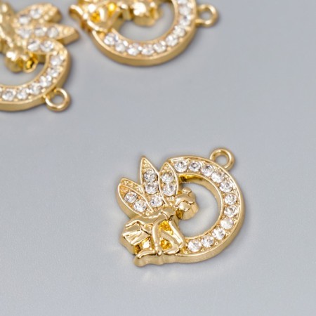 Decor for creativity Metal "Fairy and Month" rhinestones 2.1x1.9 cm