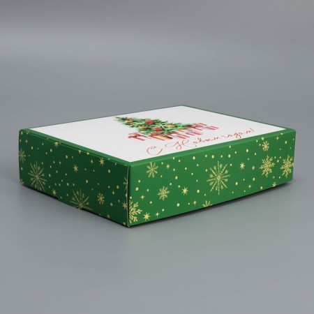 Folding box “Happy New Year!”, Christmas tree, 21 x 15 x 5 cm, new year-1
