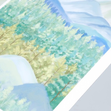 Sticker Plastic Interior color "Autumn Forest and House" 60x85 cm-2