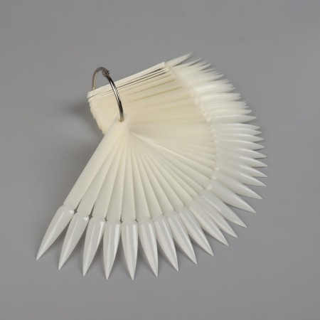 Palette for varnishes on a ring, 50 nails, style shape, ivory color-1