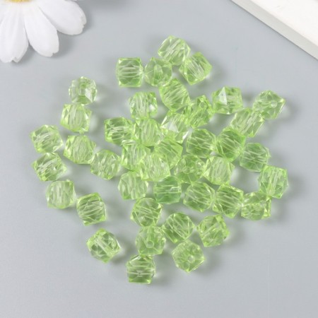 Plastic beads "Crystal polyhedron. Apple" Transparent set 20 g 1x1x1 cm-1
