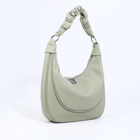 Load bag with zipper, outer pocket, long belt, green color-2