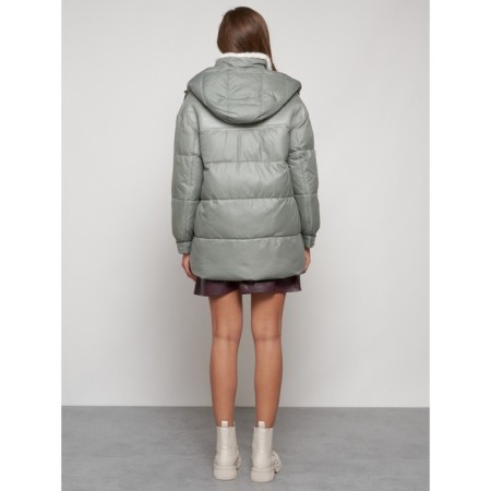 Winter jacket is women, size 44, the color is light green-3