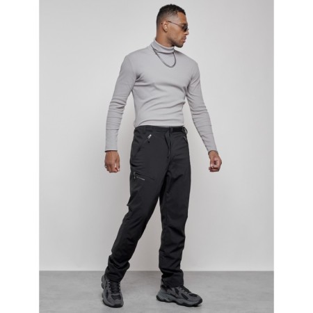 Trouses insulated sporty male winter, size 48, black color-2