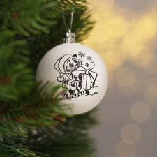 Christmas tree decoration for a new “Tigerok” for coloring, D = 5.5 cm