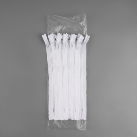 Lightning secret, No. 3, non -proceeding, castle machine, cotton, 20 cm, white color-2