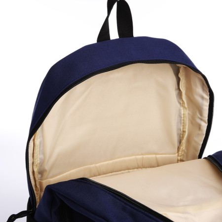 Young backpack from a lightning textile, 3 pockets, a bag, a suitcase holder, black/blue color-7