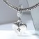 Suspension "Medallion" Heart, white color in silver