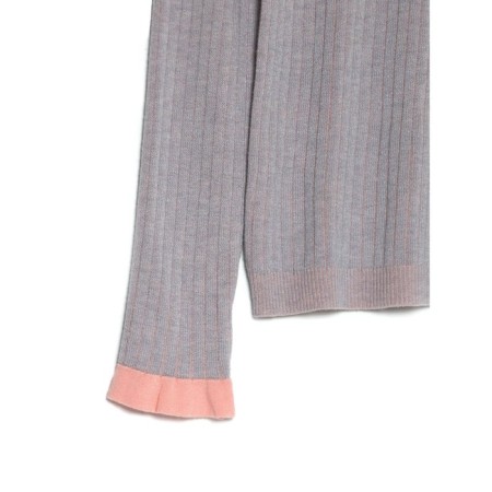 Female jumper in a rut with ruffles CONTE ELEGANT, size M, color Light Grey-Peach-5