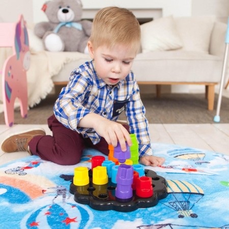 Developing toy "Pyramid-Mosaic", sorter, color, according to the Montessori methodology-6