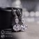 Earrings with Big Diamond rhinestones two crystals, white color in silver