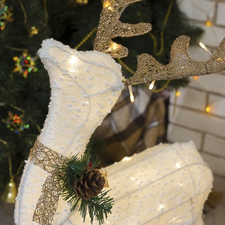 LED figure "Deer", 56 × 76 × 15 cm, textiles, metal, 220 V, glow warm white, no sledges-2