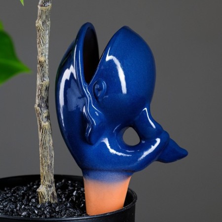 Irrigation for indoor and garden plants "Kit" Kungur ceramics, 0.2 l, 19 cm, blue-6