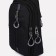 Male sling bag from textiles, headphone opening, black color