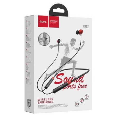Hoco ES53 headphones, wireless, vacuum, 5 b, 100 mAh, microphone, red-3