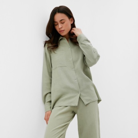 Female pajamas (shirt and trousers) KAFTAN "BASIC" size 40-42, green color-3
