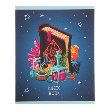 Notebook 48 sheets in a cage on a scraper, Magic Book, coated cardboard, glitter varnish, white offset 60g/m2, mix-1