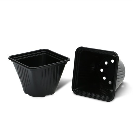 Pot for seedlings, 750 ml, D = 8.5 cm, h = 12 cm, black, Greengo-4