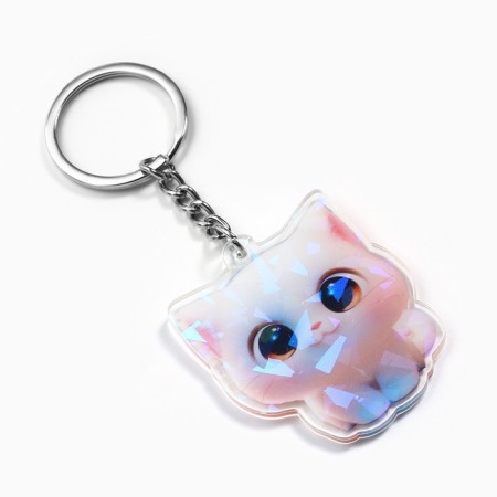 Key keychain holographic "kitten", 4.8 x 4.2 cm-2