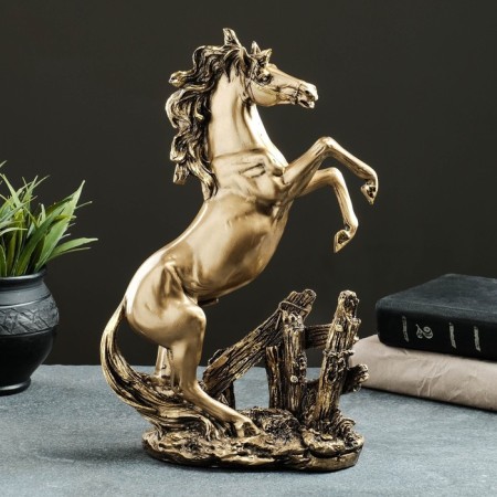Figure "Horse on Stone" 20x10x30 cm, bronze with gilding