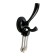 Furniture hook Cappio Cone, two -rod, black color, 3 pcs.