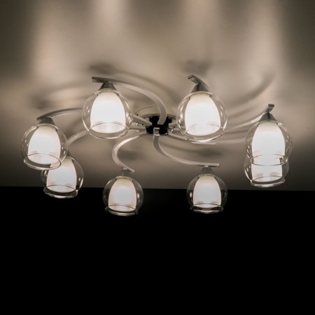 Ceiling chandelier Citilux "Christie" CL152180, 79x79x19 cm, 8x75W, E27, white color-11