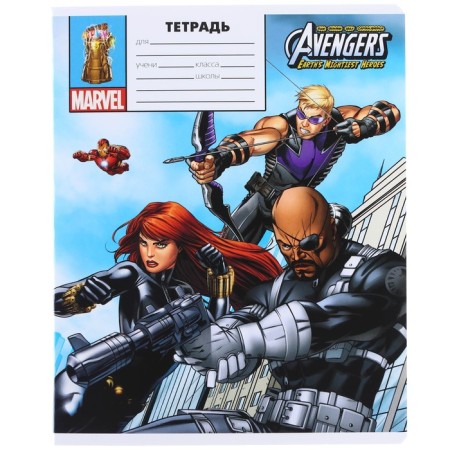 Notebook in a line of 18 sheets, 5 types of mix, cover coated cardboard, avengers-6