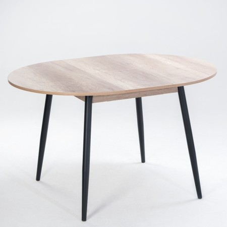 Round Round table "Orion", 950/1250x950x750, Black metal legs/oak canyon-2